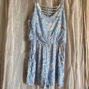 Blue floral romper
